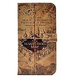 iphone 7 Plus Case Hogwarts Marauder's Map Vintage Retro Pattern Leather Wallet Credit Card Holder Pouch Flip Stand Case Cover For Apple iphone 7 Plus New