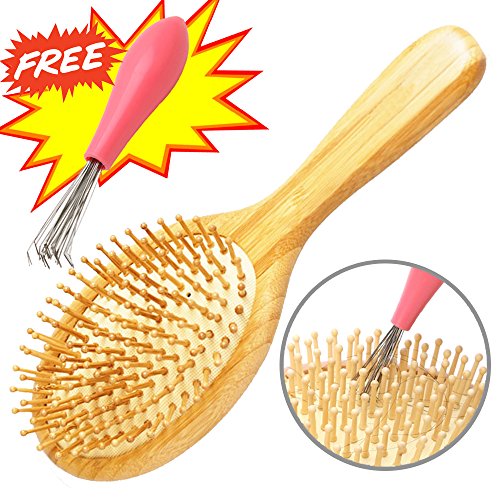 Buy Detangling Brush, FIOLOM Massage Scalp Wooden Hair Brushes with