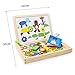 Siwo Wooden Magnetic Puzzles, Cartoon Animals Design Magnetic Art Easel for Education Learning Toys