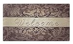 Rubber Doormat Indoor Washable Low Profile Inside Welcome Mat for Front Porch Entrance Shoe Scrap Apartment Garage Décor Office Foyer Hall Entryway Floor Mat Bedroom Carpet Home Kitchen Rug 18x30