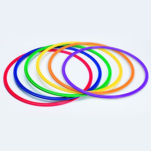 S&S Worldwide PA901-6C Spectrum Flat Hoops/Agility Rings, 36" (Pack of 6)