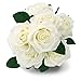 SOLEDI Silk Rose White 10 Heads Artificial Flower French Rose Fake for Bridal Bouquet Wedding Living Room Table Home Garden Decoration