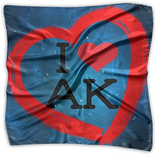 I Love AK Heart Women's Fashion Print Square Scarf Neckerchief Headdress S