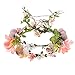 Floral Fall Adjustable Bridal Flower Garland Headband Flower Crown Hair Wreath Halo F-83 (C-Fairy Crown)