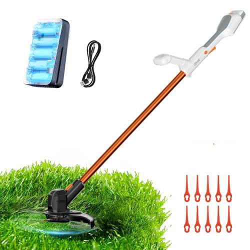 Litheli Akku Rasentrimmer 20V, 25cm Rasentrimmer mit Akku und Leistungsstarkem Motor, 2.0 Ah Akku, Geeignet für Gartenrasen und Außenschnitt, Rasentri