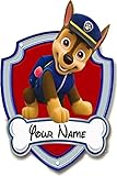 Paw patrol, Chase shield your name 3D Wall Decal Sticker giant 18