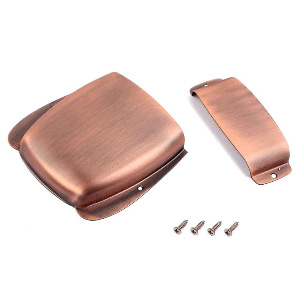 Alnicov Bass Pickup Cover Zinc Alloy Pickup Bridge Plate Cover Set for Bass Electric Guitar - Bronze