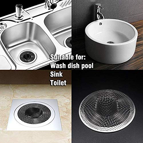 Dr. Luck 2pcs Stainless Steel Mesh Metal Sink Strainer Bathtub Drain Hole Hair Catcher Drain Hole Filter Trap - Thumbnail 6