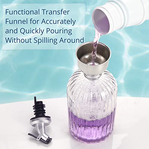 Aozita Clear Glass Mouthwash Dispenser Refillable Glass Bottle with