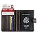 Ustar Luxury Passport Holder Cover Wallet case RFID Blocking Leather Card Case Travel Document Organizer (Brown)
