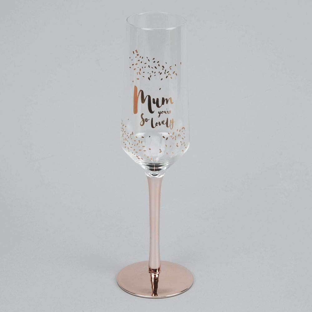 Hotchpotch Mum You're So Lovely Champagne Prosecco Flute Glass Rose Gold Stem