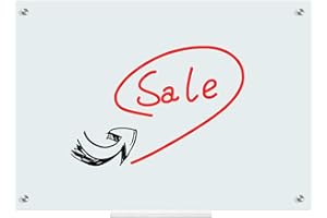 WALGLASS Glass Whiteboard 24"x18" Magnetic Glass Board, Framless Glass Dry Erase Board for Wall, Office, School, Includes 6 Strong Magnets, 1 Pen Tray(Normal White)