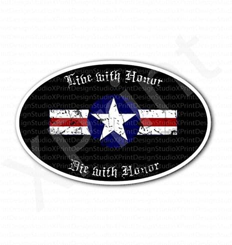 US Army Air Force Flag Die with Honor Oval Sticker