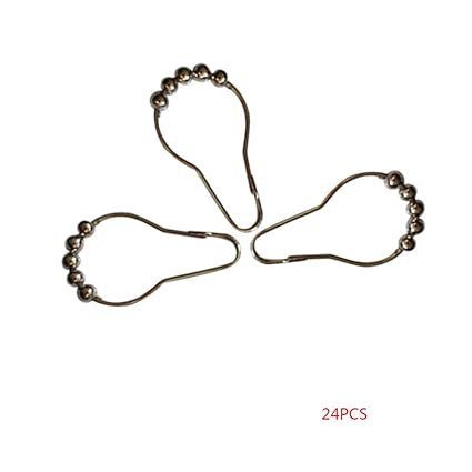 Sunlera Shower 24x 5 Roller Ball Curtain Hooks Non Slip Friction