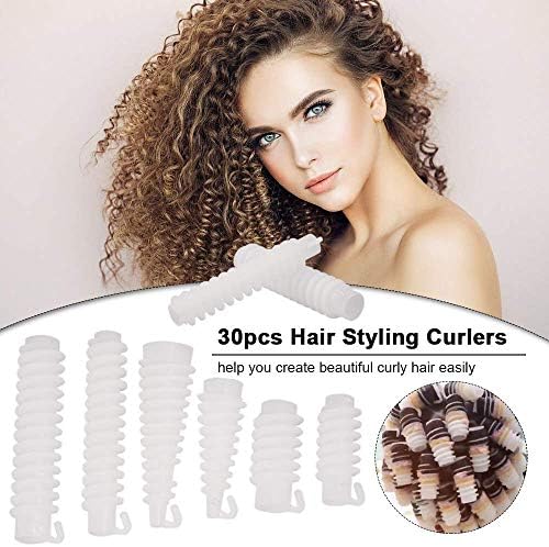 Curler – Ichy DIY Silicone Hair Curler Rolls Spiral Curls Curlformers Styling Kit, Morgan Hot Curling Hairdressing Tools Hairdressing Salon Morgan Hot Clip (30 Pieces)