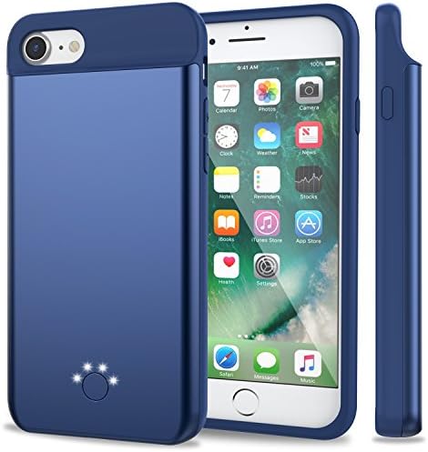 [5500mAh] iPhone 7 Battery Case,Smaiphone 5500mAh Portable Charging Case for iPhone 7/ iPhone 6 / 6S (4.7 inch) External Battery Rechargeable Backup Case / Extra 200% Battery (4.7"-5500mAh-Blue)
