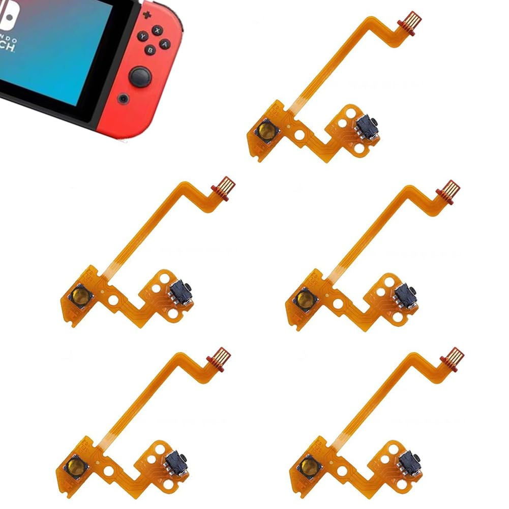 MYPUQIAO 5 Sets L- Button Key Ribbon Flex Cable Replacement for Nintendo Switch Joycon NS Left Joycon Controller(Joycon-L)