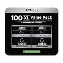 Lexmark 100XL Black High Yield Return Prog Ink Cartridge Twin Pack