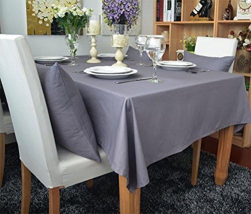 KINGDESON Cotton Linen Rectangle Polyester Solid Color Modern Tablecloth Multi Sized
