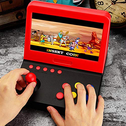 MOGOI Arcade Video Retro Game Machine,7 Inch Large TFT Screen Retro Mini Handheld Arcade Nostalgic Game Console Handheld Game Console with 3000 Classic Video Games,Red