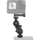 Universal Kayak Action Camera Mount 360 Degree Adjustable Kayak Rail Track Camera Holder Compatible with GoPro Three-Prong Mounts