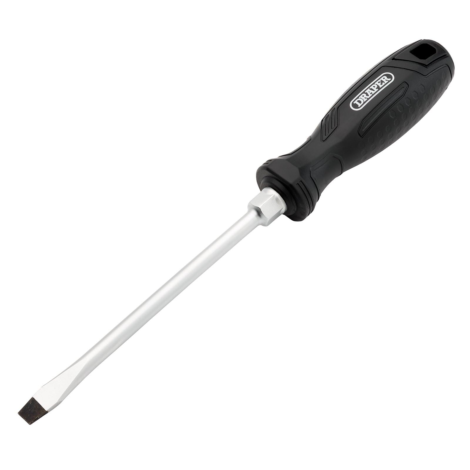 Draper Slotted Hard Grip Screwdriver, 8.0 x 150mm - 13552 - Magnetic Tip, CRV Blade