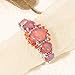 CiNily Rhodium Plated Created Orange Fire Opal Orange Garnet Women Jewelry Gemstone Ring Size 9