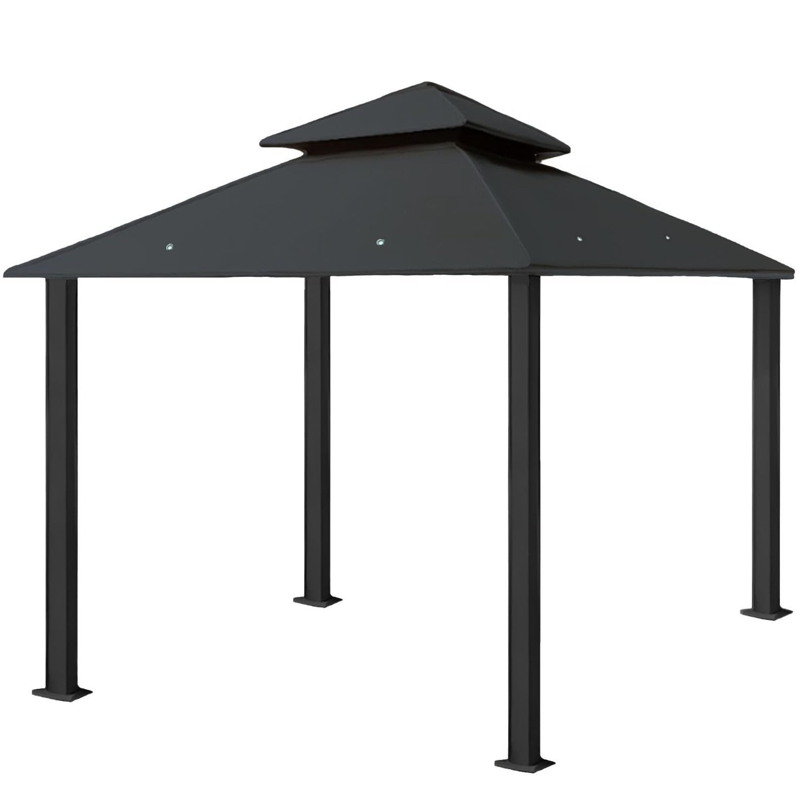 freigarten.de Replacement Roof for Gazebo 3 x 3 m Sand Antique Gazebo Waterproof Material: Panama PCV Soft 370 g/m² Extra Strong Model 6 (Anthracite)