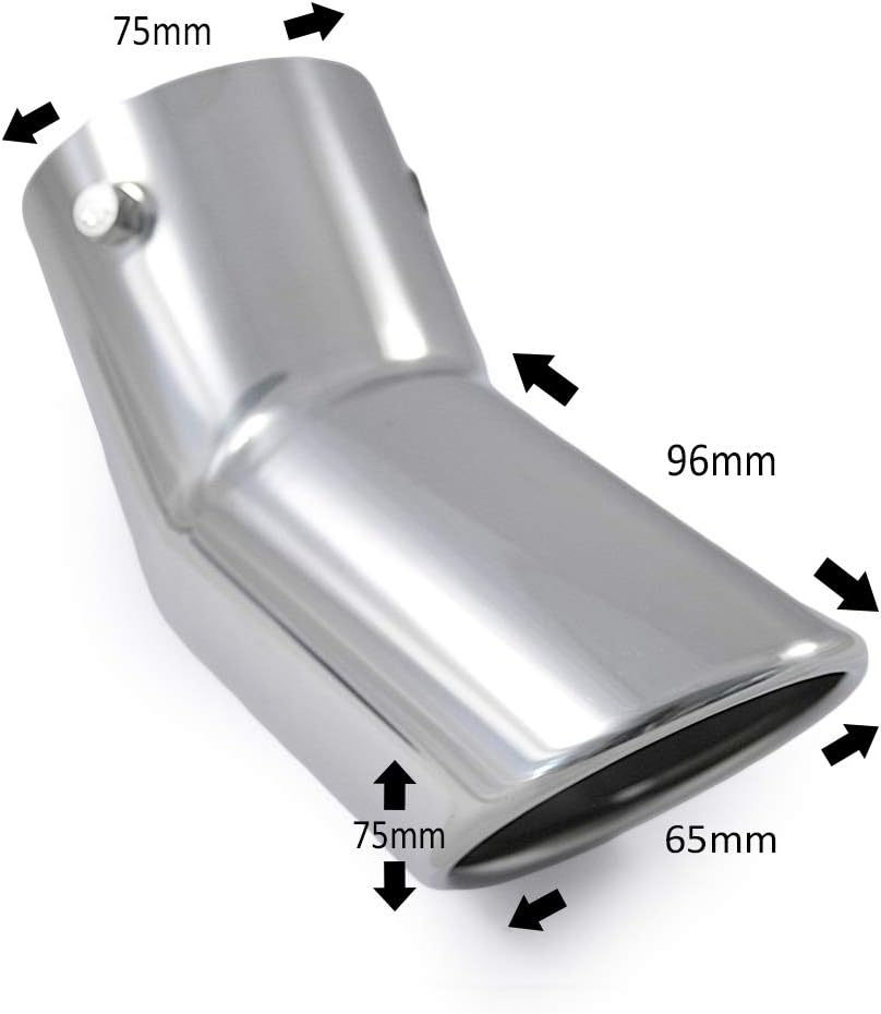 Exhaust Tip Trim Car End Pipe Tail Sport Muffler Stainless Steel Ø 70mm Chrome Universal - Image 3