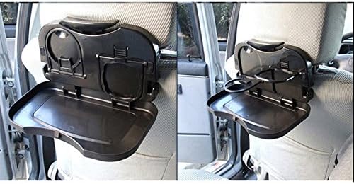 Foldable Drink Rack ,Foldable Car Back Seat Drink Bottle Rack Holder Stand Travel Dining Tray Echou (Black)