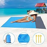 Yica Outdoor Beach Blanket,78″x 55″Waterproof Compact Ground Cover,Sand Proof Picnic Mat for Travel,Hiking, Camping, Festival,Sports