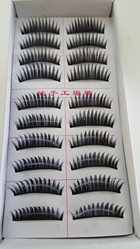 Taiwan 10 pairs Reusable Dark Long Thick Crossover Natural Soft False Eyelashes Fake Eye Lash for Makeup Cosmetic #113