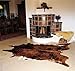 Brindle White Belly Cowhide Rug Cow Hide Skin Leather Area Rug: Large