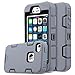 ULAK iPhone 4 Case,iPhone 4S Case, Knox Armor Shockproof Heavy Duty Combo Hybrid Defender High Impact Body Rugged Hard PC & Silicone Case Protective Cover for Apple iPhone 4 4S (Grey+Black)