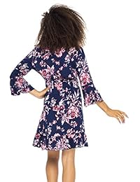 Vestido corto para mujer de Back From Bali, estilo bohemio, estilo casual, diseño floral con estampado de campana