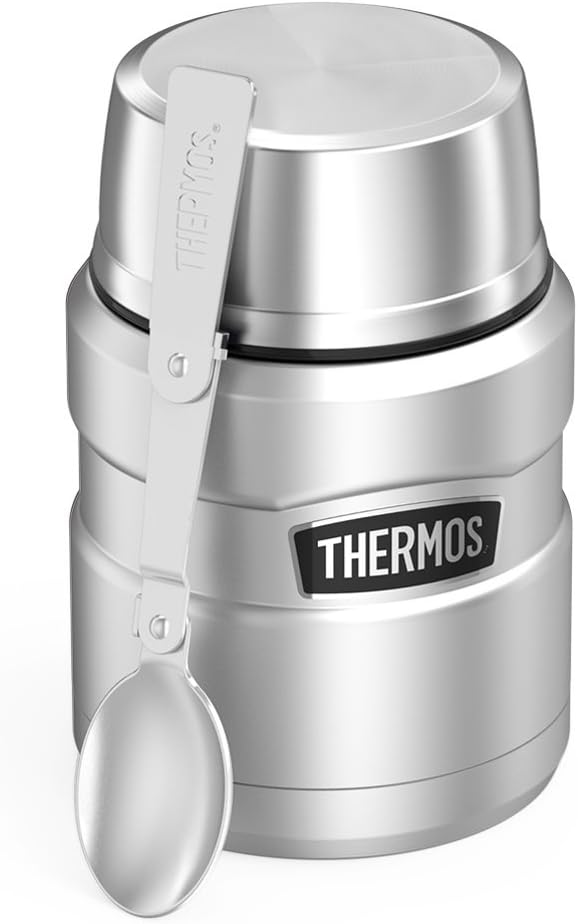 Thermos Stainless King 16 Ounce Food Jar with Folding Spoon, Stainless Steel: Kitchen & Dining