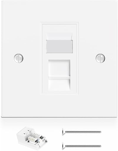 VCELINK RJ45 Cat6 Wall Socket Single Port Keystone Jack Plate