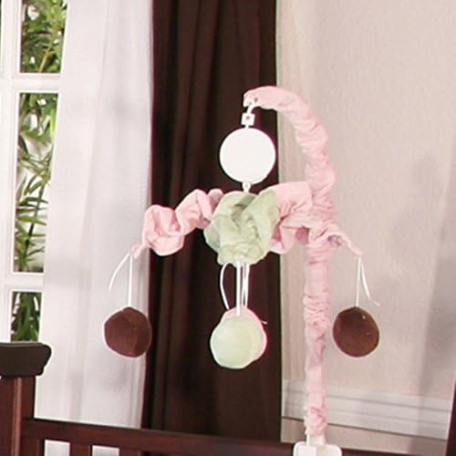 Brandee Danielle Minky Pink Chocolate Polka Dot Musical Crib Mobile