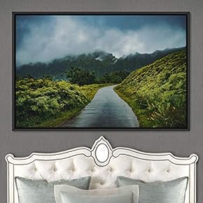 signwin Framed Canvas Wall Art Foggy Mountains Aerial...