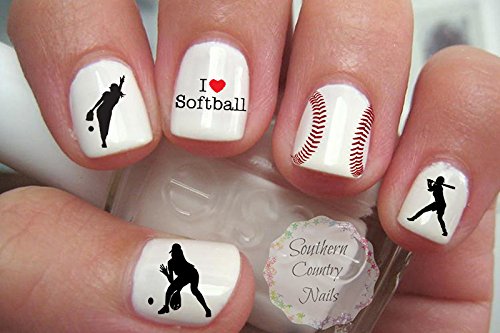 40 Sports Softball Nail Art Designs Decals