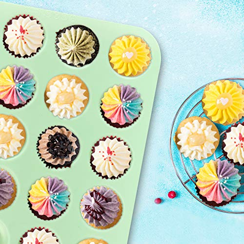 image for Senbowe Silicone Muffin and Cupcake Pans - Set of 2 | Cake Molds |Baki