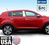 Made In USA! 2011-2016 Kia Sportage 6PC Stainless Steel Chrome Pillar Post Trim