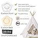 little dove Pet Teepee Dog(Puppy) & Cat Bed - Portable Pet Tents & Houses for Dog(Puppy) & Cat Beige Color 24 Inch with Thick Cushion