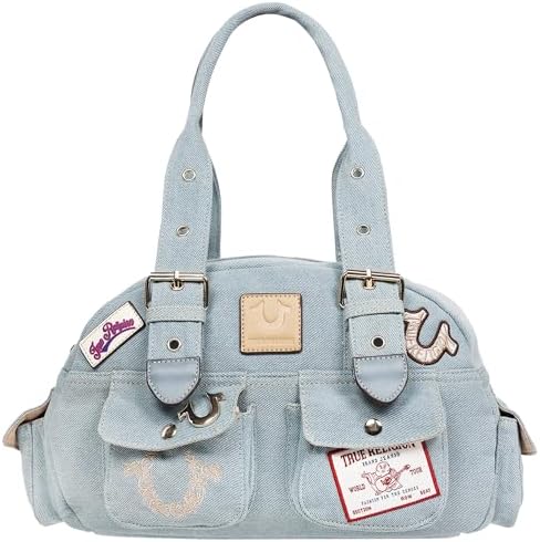Amazon.com: True Religion Multi-Patch Satchel | Denim | Satchel
