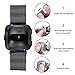Deyo Fitbit Versa Bands for Women Men Large Small,Stainless Steel Milanese Loop Metal Replacement Bracelet with Magnetic Closure Accessories Wristbands for Fitbit Smartwatch(Graphite, L)