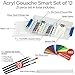 Turner Acryl Gouache Acrylics Set of 12 Smart Set Includes Free Color Mixing Cards 11 ml Tubes - (2) 20ml Titanium Whites