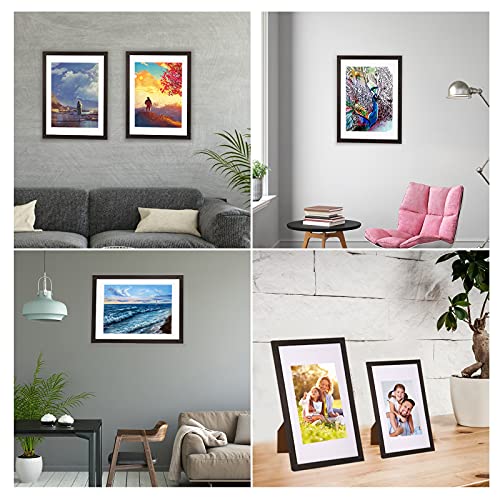 WOOROLL Wood 12x16 Picture Frames without Mat, Rustic Distressed 11x14