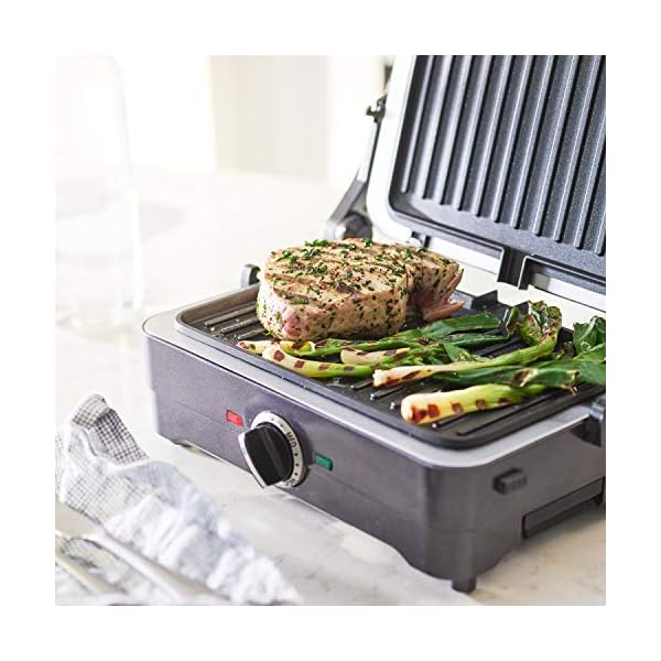 Cuisinart 2-in-1 Grill and Sandwich Maker, Non-Stick Removable Plates, Midnight Grey, GRSM4U