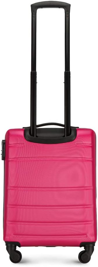 WITTCHEN Travel Suitcase Carry-On Cabin Luggage Hardshell Made of ABS with 4 Spinner Wheels Combination Lock Telescopic Handle Globe Line Size Cabin Suitcase Pink - Image 4