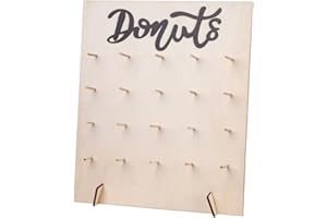 Donut Wall Display Stand Wooden Donut Holder Fits 20 Doughnuts Food Buffet Bagel Holder Rack for Grow Up Party, Wedding, Baby